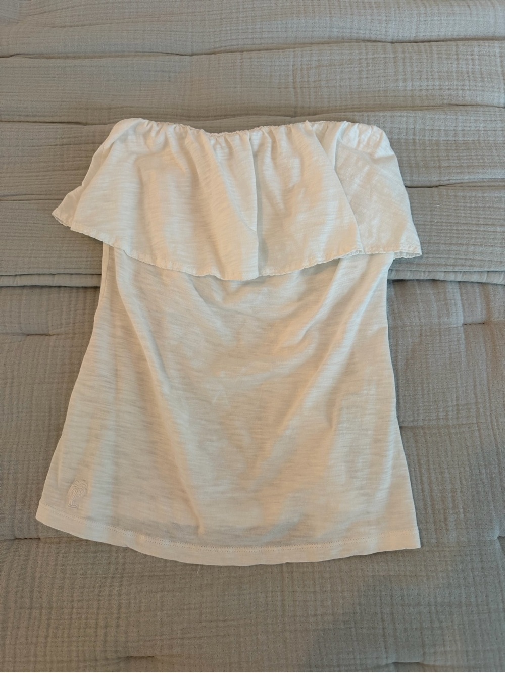 Lilly Pulitzer White Strapless Ruffle Top